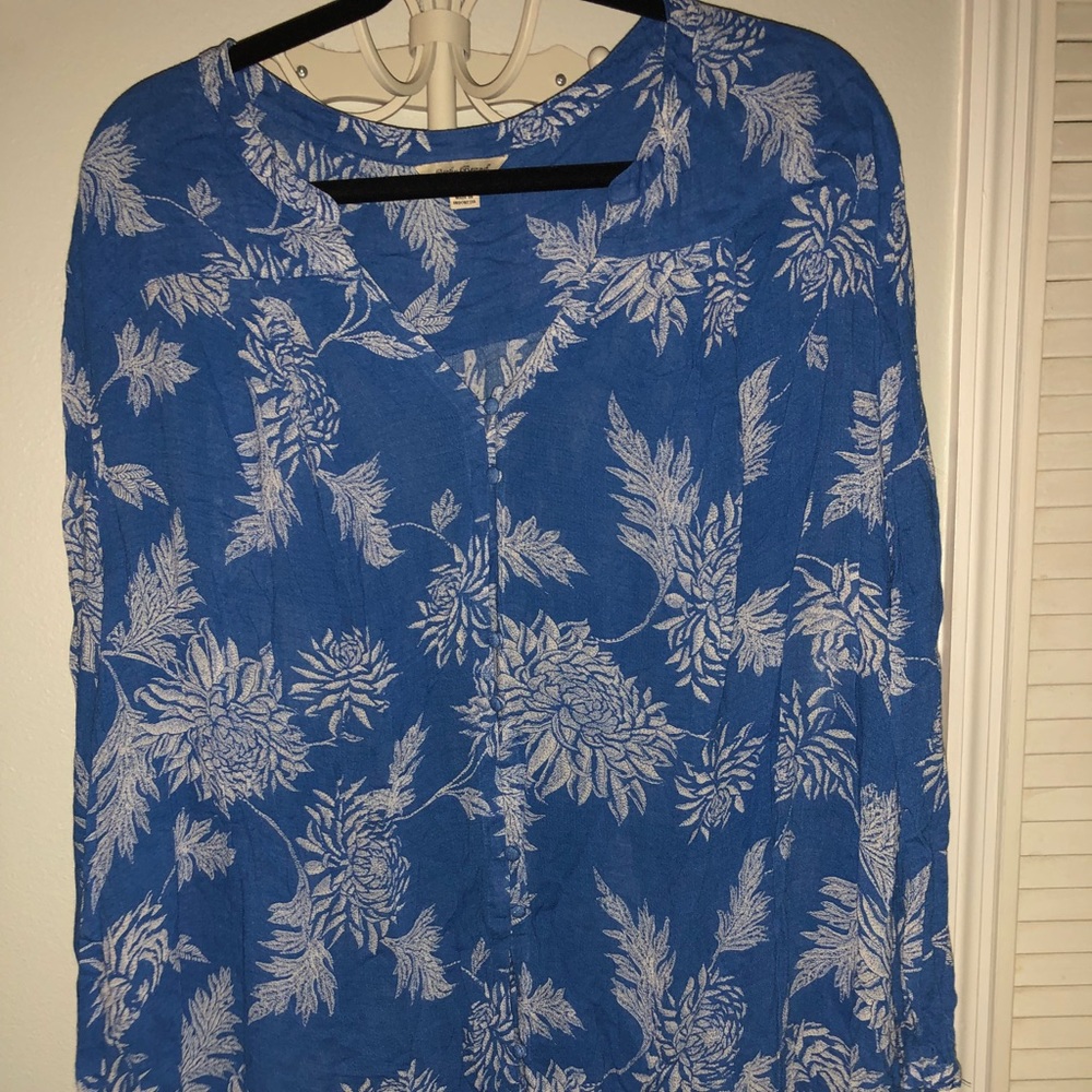Lucky Brand Long Sleeve Floral Blouse
